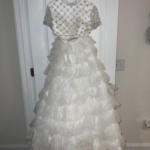 Embellished ruffle two piece set